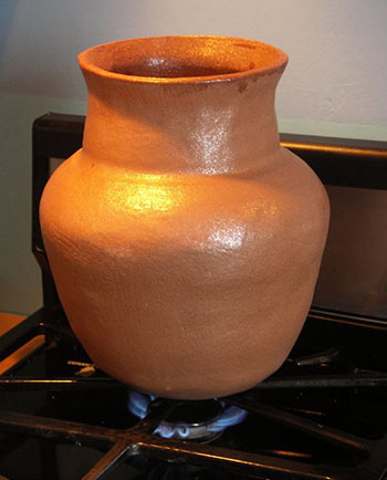 Pot of beans on the stove